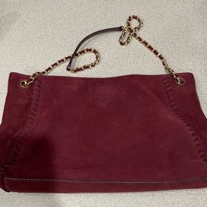 Burgundy Velvet Tory Burch Purse